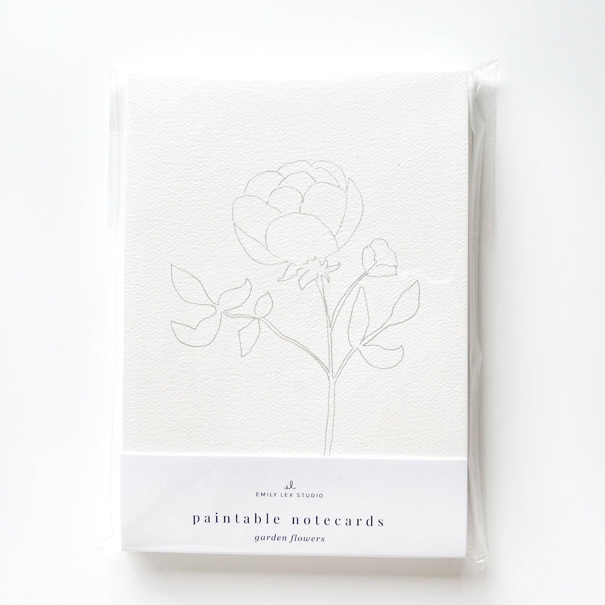 Garden flowers paintable watercolor notecard set