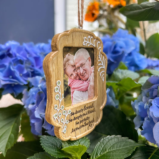 Joyfully Remembered Memorial Photo Ornament