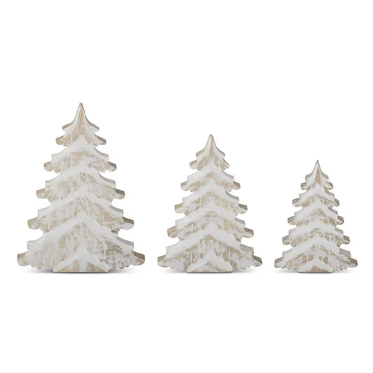 Whitewashed Mango Wood Christmas Tree - Each Size Sold Separately